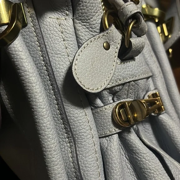 NWOT Chloé Medium Leather Satchel | Cashmere Gray with brass trim- Authentic - Picture 10 of 11
